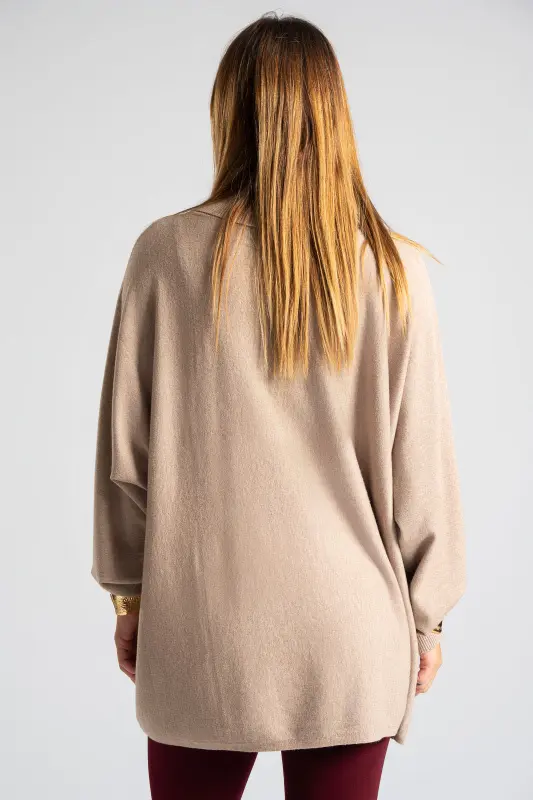 Blouse Leather Turtleneck Solid Color