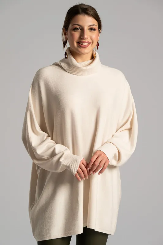 Blouse Leather Turtleneck Solid Color