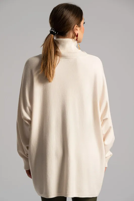 Blouse Leather Turtleneck Solid Color