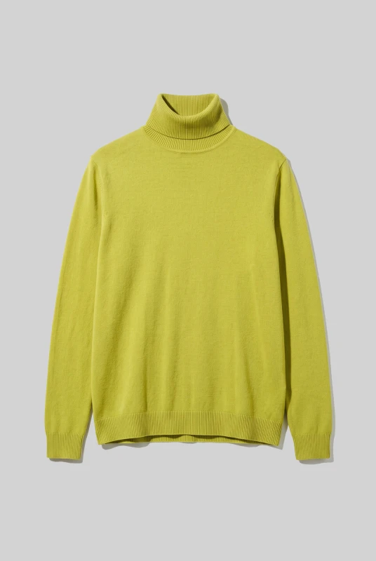 Blouse Knitted Turtleneck Solid-Color 