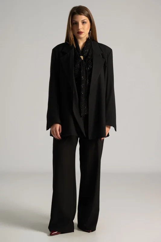 Blouse Draped Neckline Metallic Detail