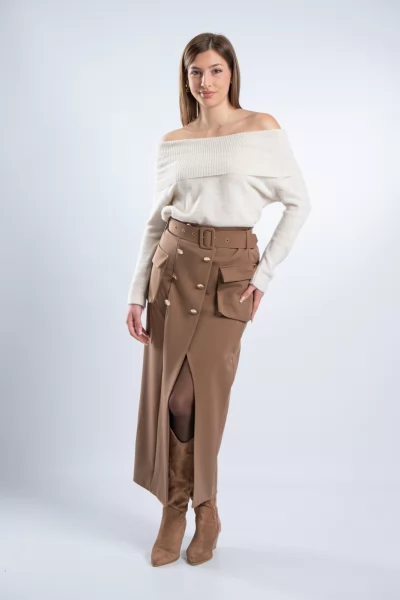 Μπλούζα Off-Shoulder Cream