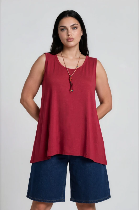 Oversized Sleeveless T-Shirt Necklace 