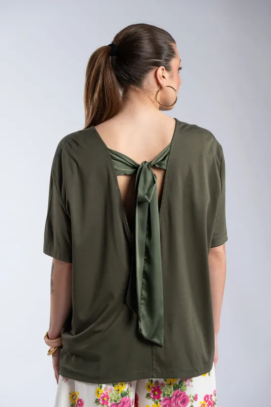 Oversized T-Shirt Back Bow 