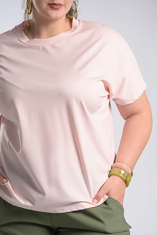 Oversized Blouse Single-Colour Short-Sleeved 