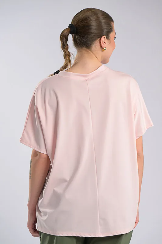 Oversized Blouse Single-Colour Short-Sleeved 