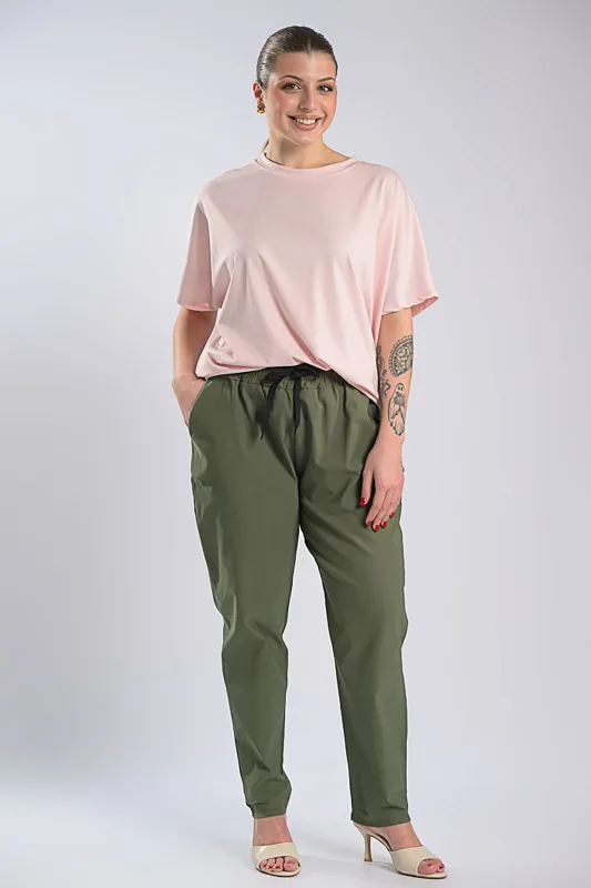 Oversized Blouse Single-Colour Short-Sleeved 