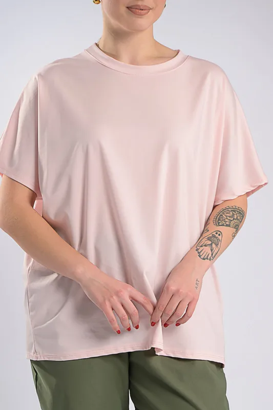 Oversized Blouse Single-Colour Short-Sleeved 