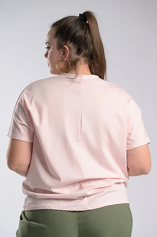 Oversized Blouse Single-Colour Short-Sleeved 