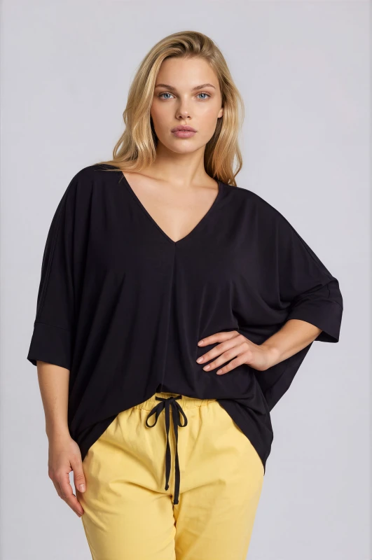 Μπλούζα Oversized V Λαιμόκοψη