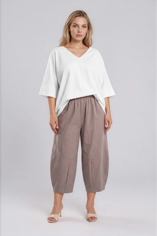 Μπλούζα Oversized V Λαιμόκοψη
