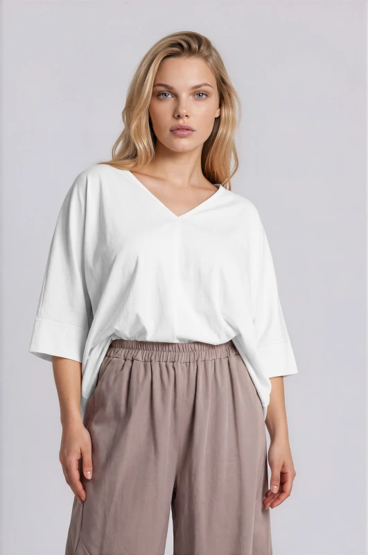 Μπλούζα Oversized V Λαιμόκοψη