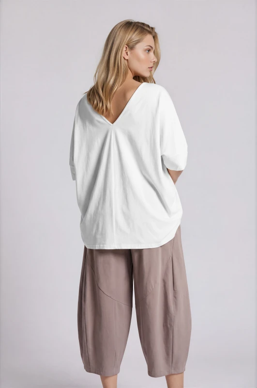 Μπλούζα Oversized V Λαιμόκοψη