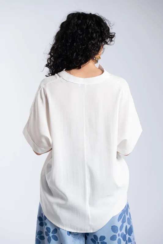 Μπλούζα Oversized V Mao Γιακάς