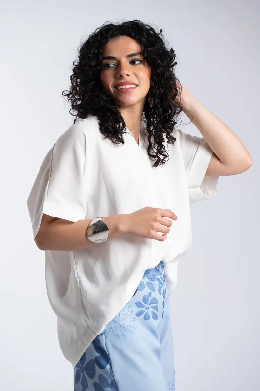 Μπλούζα Oversized V Mao Γιακάς