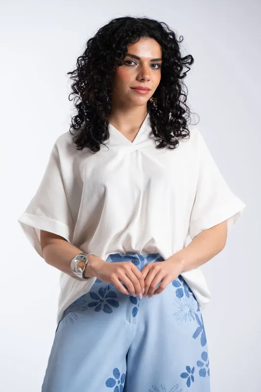 Μπλούζα Oversized V Mao Γιακάς