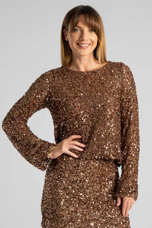 Μπλούζα Παγιέτες Φιόγκος Πλάτη