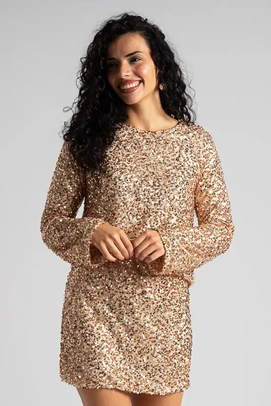 Blouse Sequin Bow Back