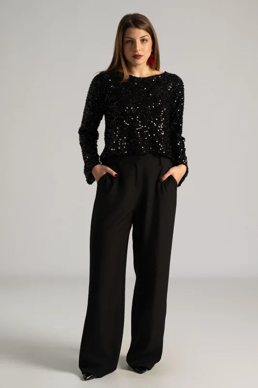 Μπλούζα Παγιέτες Φιόγκος Πλάτη