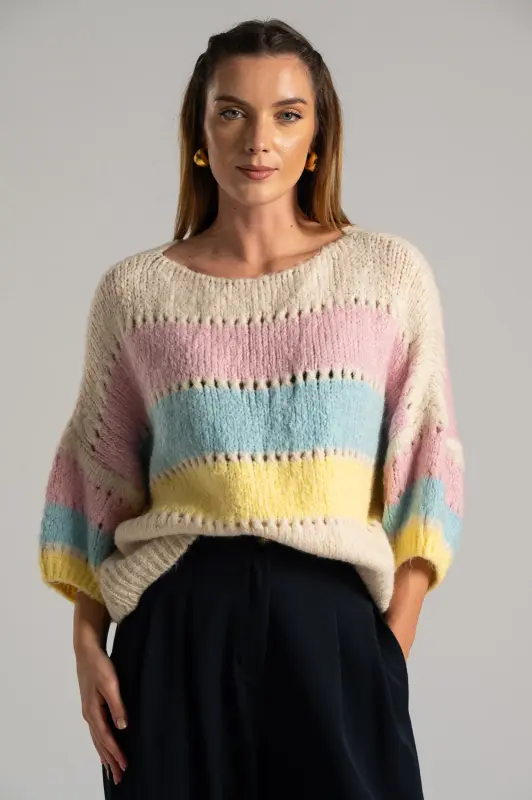 Μπλούζα Πλεκτή Κοντά Μανίκια