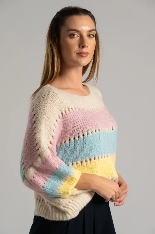 Μπλούζα Πλεκτή Κοντά Μανίκια