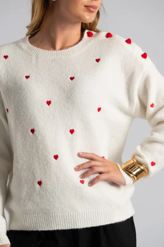 Μπλούζα Πλεκτή Κουμπιά Hearts