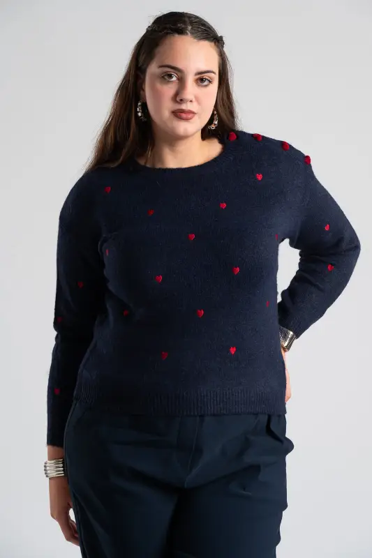 Μπλούζα Πλεκτή Κουμπιά Hearts