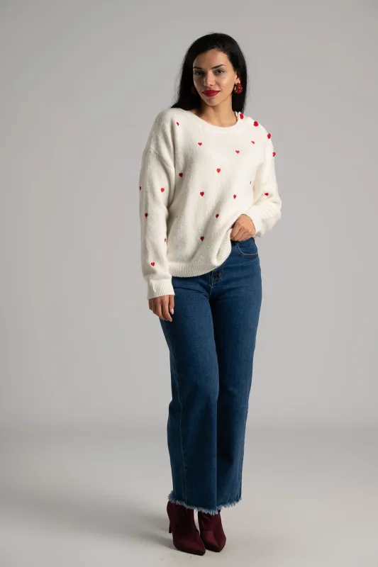 Μπλούζα Πλεκτή Κουμπιά Hearts