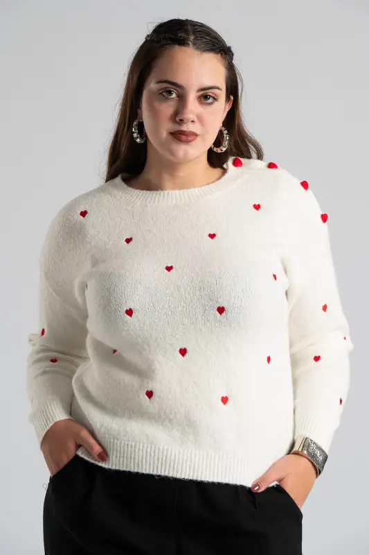 Μπλούζα Πλεκτή Κουμπιά Hearts