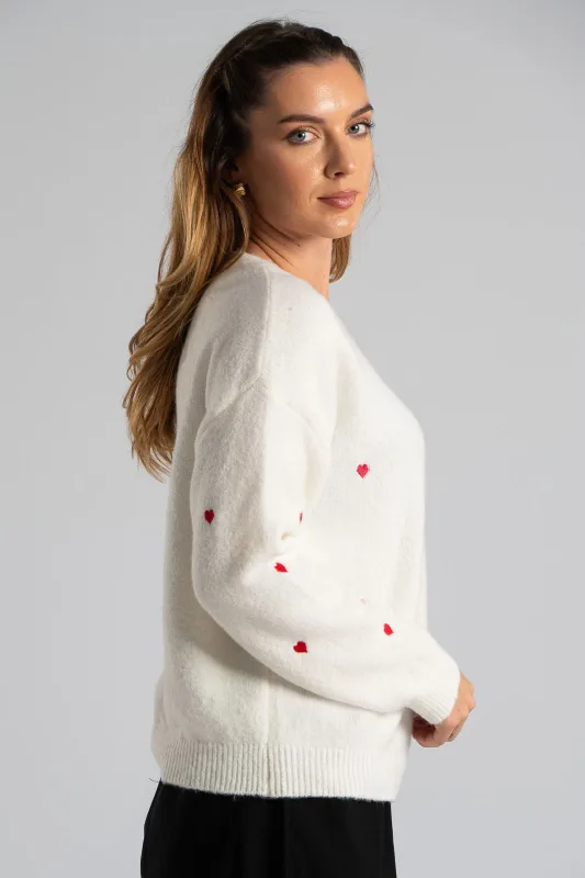 Μπλούζα Πλεκτή Κουμπιά Hearts