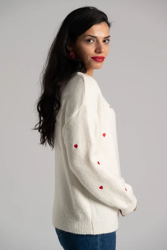 Μπλούζα Πλεκτή Κουμπιά Hearts