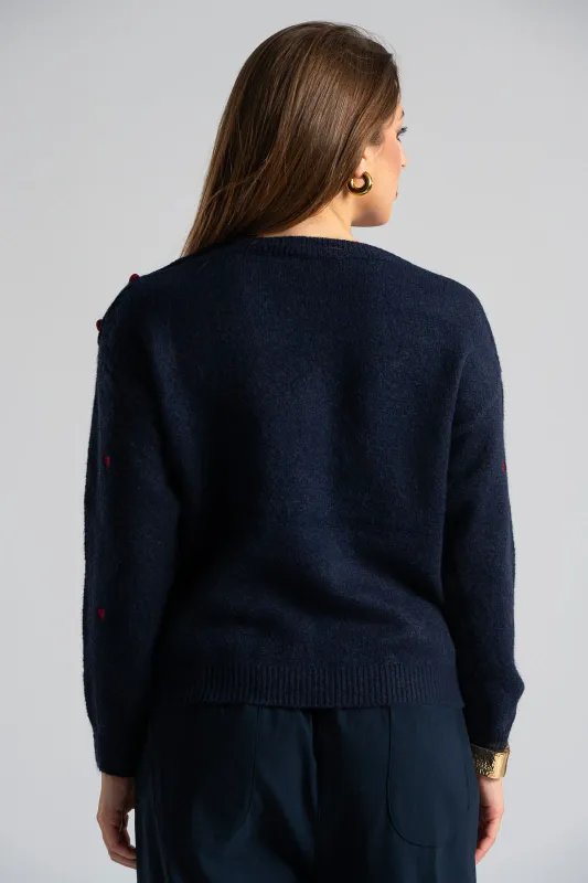 Μπλούζα Πλεκτή Κουμπιά Hearts