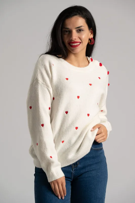 Μπλούζα Πλεκτή Κουμπιά Hearts