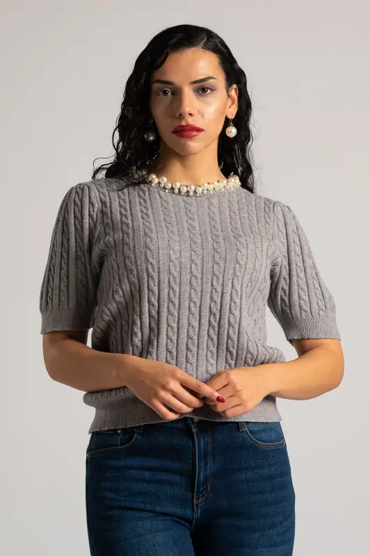 Μπλούζα Πλεκτή Μεγάλες Πέρλες
