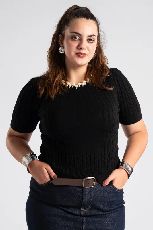 Μπλούζα Πλεκτή Μεγάλες Πέρλες
