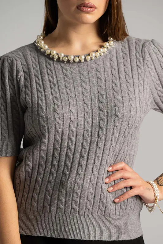 Μπλούζα Πλεκτή Μεγάλες Πέρλες