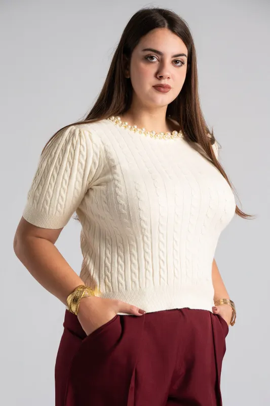 Μπλούζα Πλεκτή Μεγάλες Πέρλες