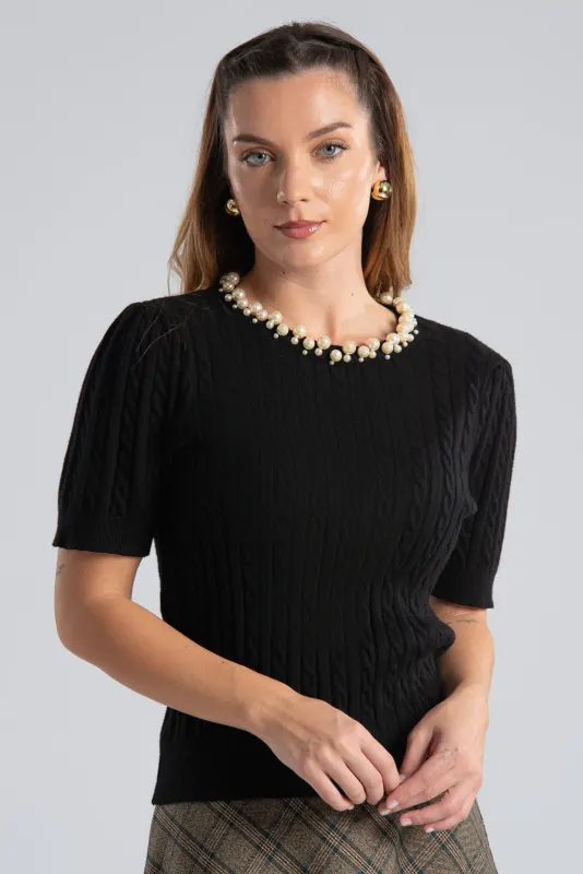 Μπλούζα Πλεκτή Μεγάλες Πέρλες