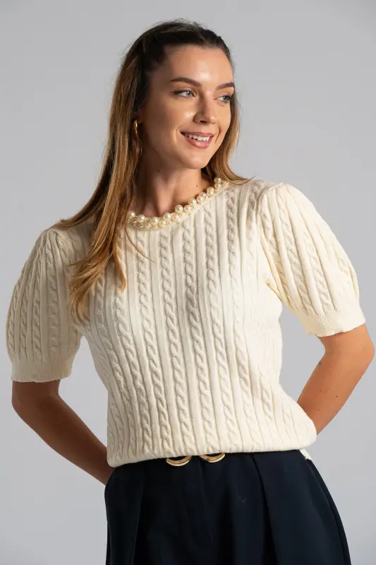 Μπλούζα Πλεκτή Μεγάλες Πέρλες