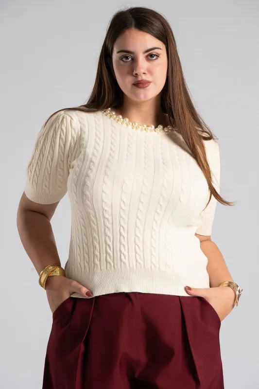 Μπλούζα Πλεκτή Μεγάλες Πέρλες