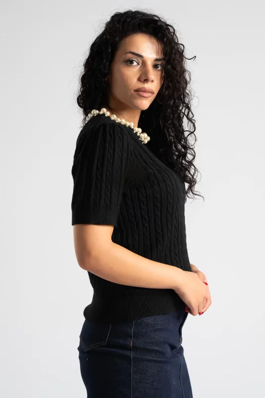 Μπλούζα Πλεκτή Μεγάλες Πέρλες