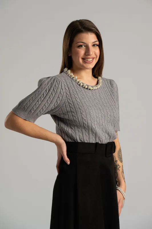 Μπλούζα Πλεκτή Μεγάλες Πέρλες