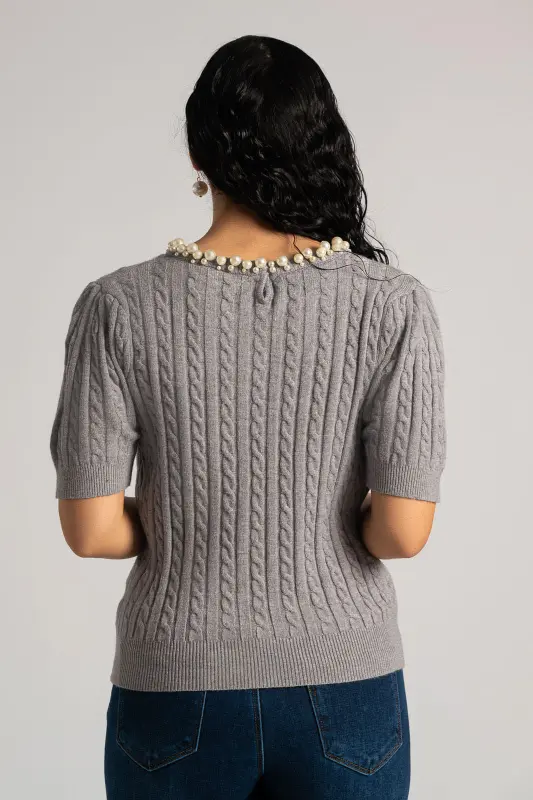 Μπλούζα Πλεκτή Μεγάλες Πέρλες