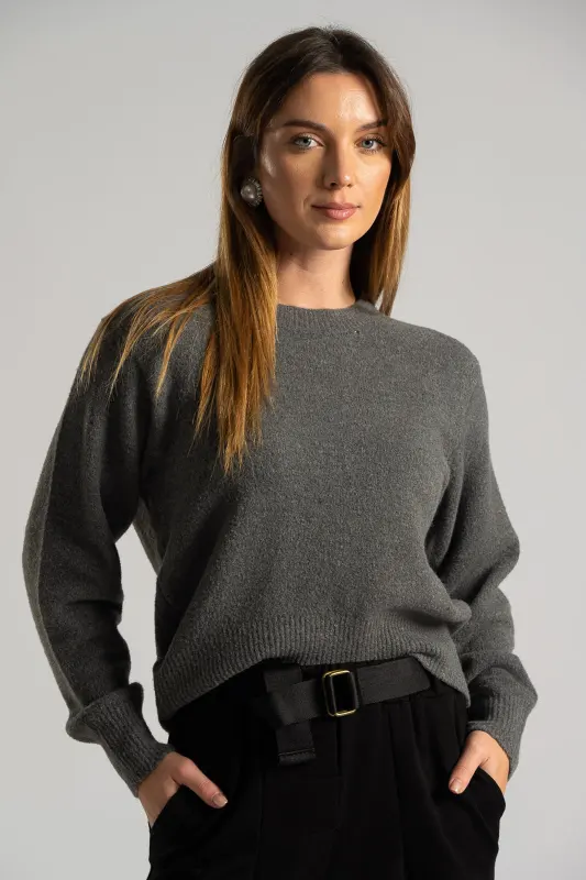 Blouse Knitted Single-Color 