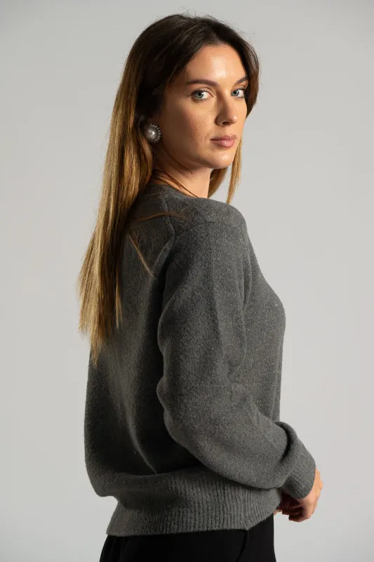 Blouse Knitted Single-Color 