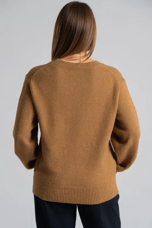 Blouse Knitted Single-Color 