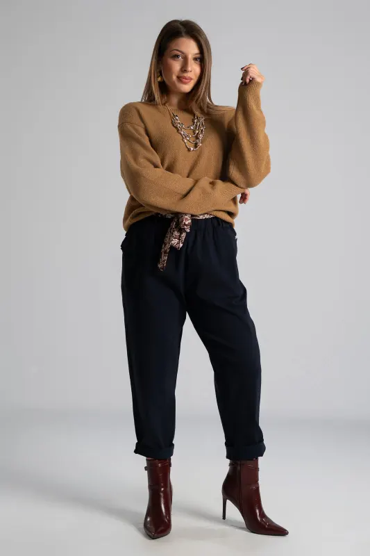 Blouse Knitted Single-Color 