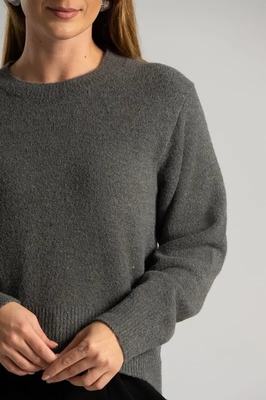 Blouse Knitted Single-Color 