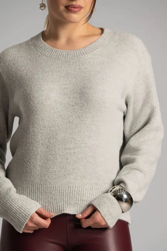 Blouse Knitted Single-Color 