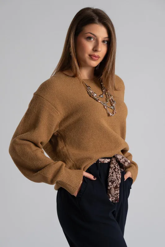 Blouse Knitted Single-Color 